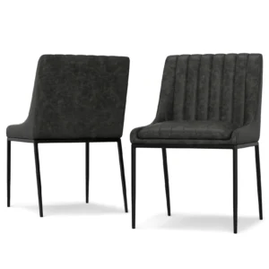 Melody Dining Chair (Set of 2) in Distressed Vegan Leather