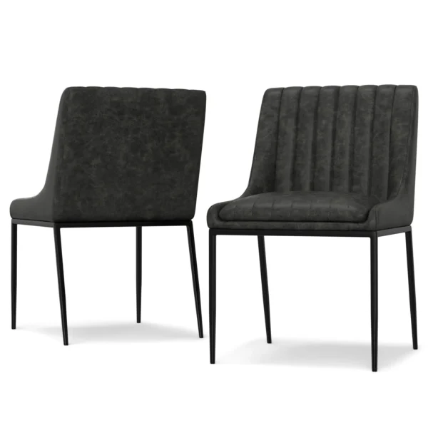 Melody Dining Chair (Set of 2) in Distressed Vegan Leather